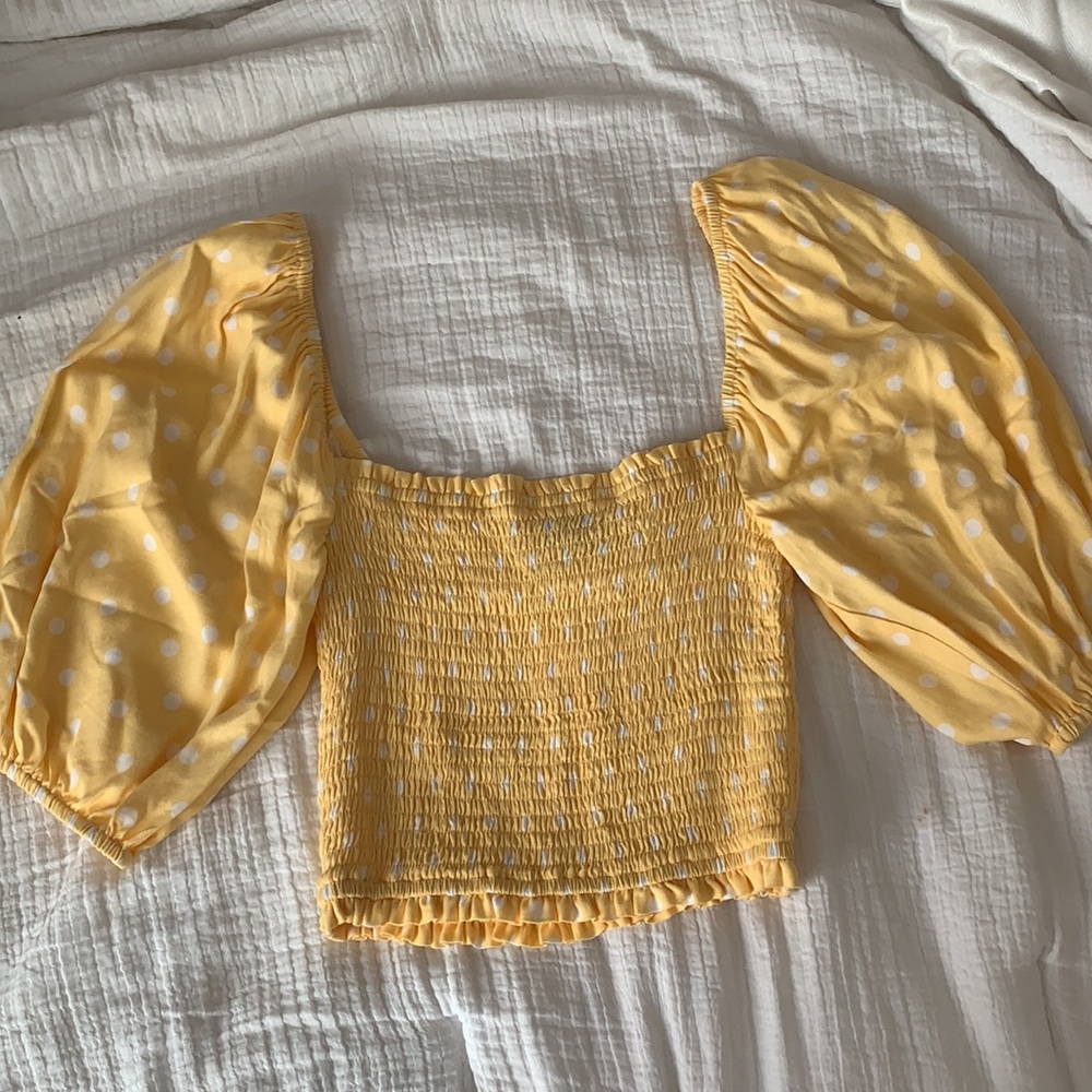 Balloon Sleeve Smocked Top